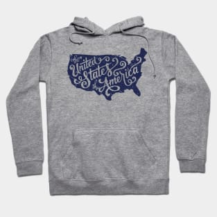 usa map proud independence day by United States of America Hoodie